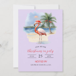 Invitación Christmas in July Custom Company Name Logo & Text