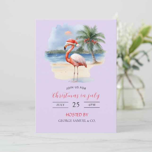 Invitación Christmas in July Custom Company Name Logo & Text (Anverso de pie)