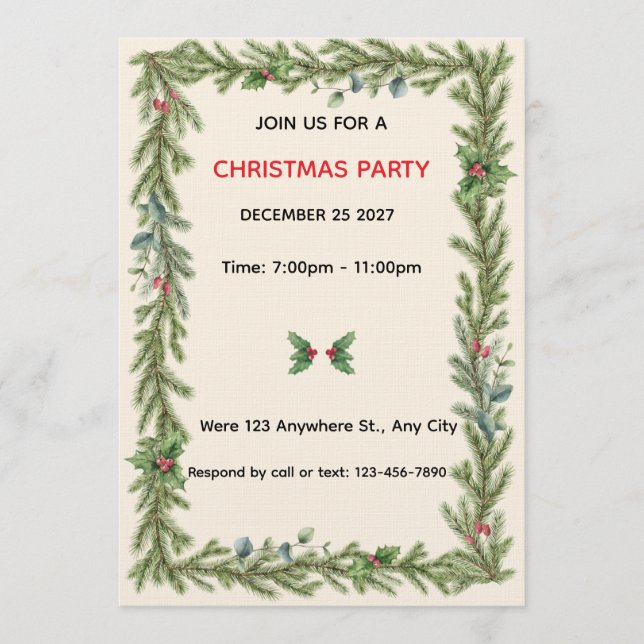 Invitación Christmas Invitation  (Anverso)