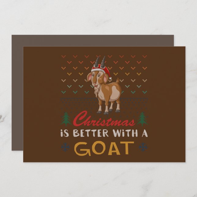 Invitación Christmas Is Better With A Goat Ugly Christmas Swe (Anverso / Reverso)