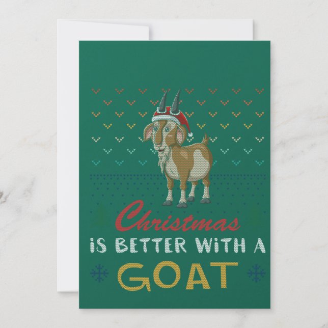 Invitación Christmas Is Better With A Goat Ugly Christmas Swe (Anverso)