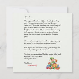 Invitación Christmas Letter From the Christmas Elf