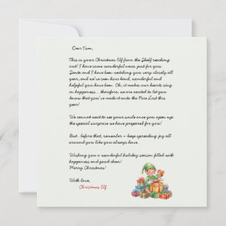 Invitación Christmas Letter From the Christmas Elf