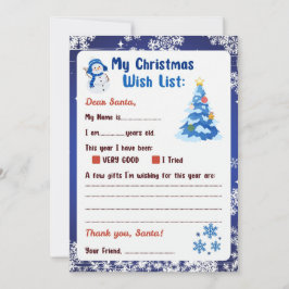 Invitación Christmas Letter to Santa Winter Wonderland 
