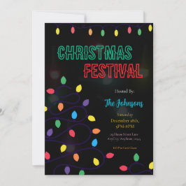 Invitación Christmas Lights Festival Invitation