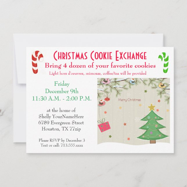 Invitación Christmas Lunch Cookie Exchange Invitation (Anverso)