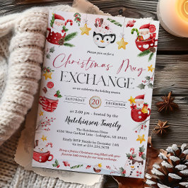 Invitación Christmas Mug Gift Exchange Party Invitation