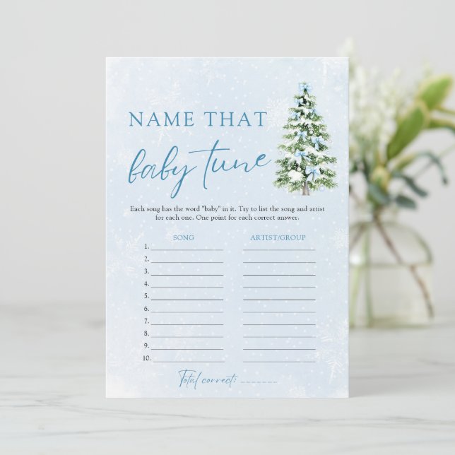 Invitación Christmas Name That Baby Tune Baby Shower Game (Anverso de pie)
