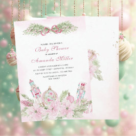 Invitación Christmas Nutcracker Ballet Pink watercoInvitation