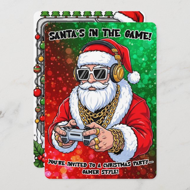 Invitación Christmas Party (Anverso / Reverso)