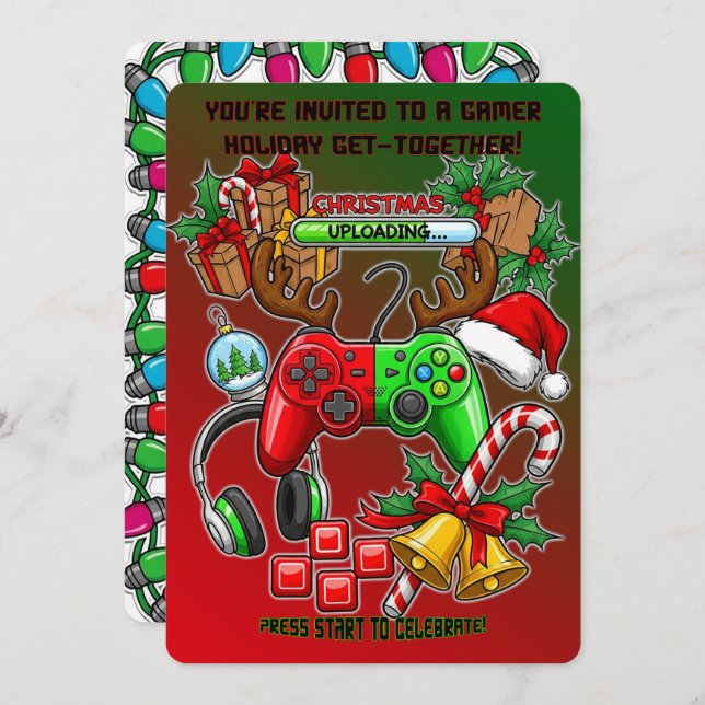 Invitación Christmas Party (Anverso / Reverso)