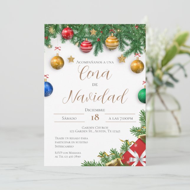 Invitación Christmas Party Invitation (Anverso de pie)