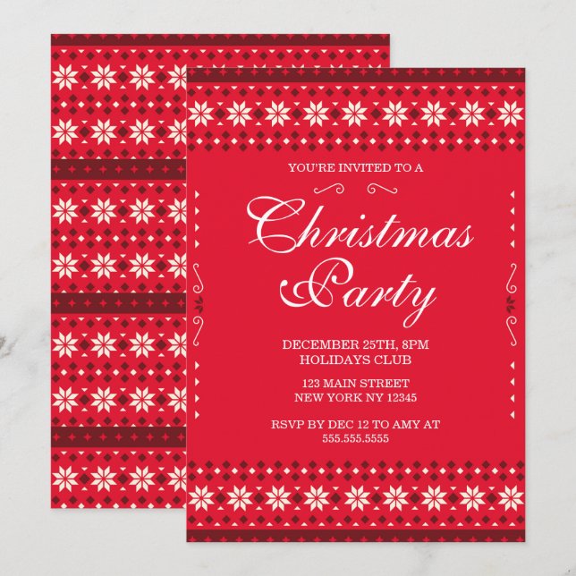Invitación Christmas Party Invitation (Anverso / Reverso)