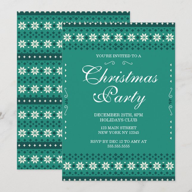 Invitación Christmas Party Invitation  (Anverso / Reverso)