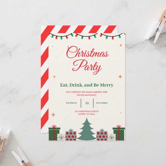 Invitación Christmas Party Invitation (Anverso/Reverso In Situ)
