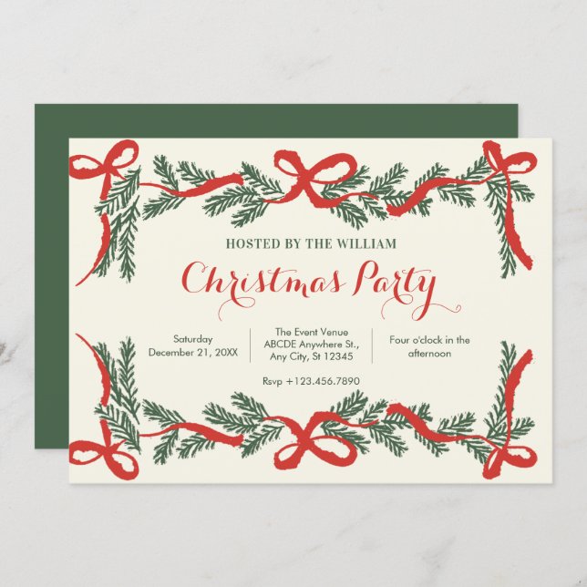 Invitación Christmas Party Invitation (Anverso / Reverso)
