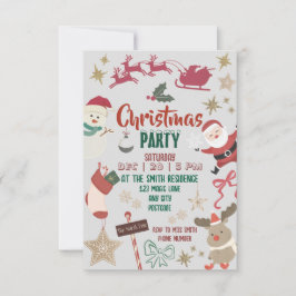 Invitación Christmas party invitation for kids and families