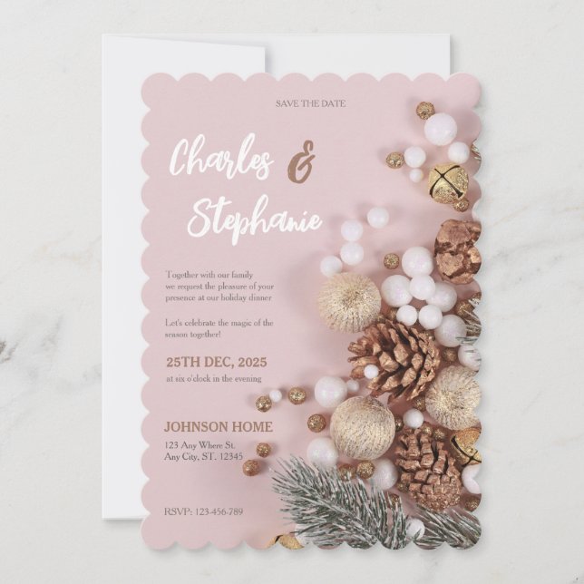 Invitación Christmas Party Invitation, Wedding Invitations (Anverso)