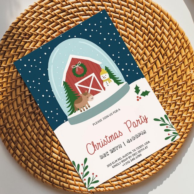 Invitación Christmas party Invitation with a cozy barn  (Subido por el creador)