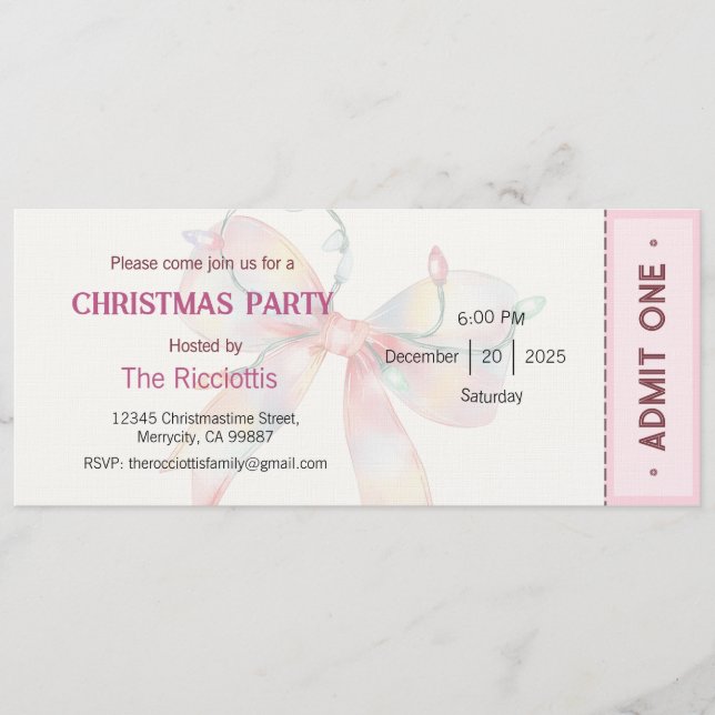 Invitación Christmas Party Invitation, Xmas Invite (Anverso)