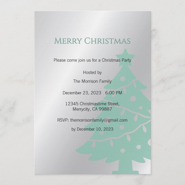 Invitación Christmas Party Invite, Christmas Dinner (Anverso)