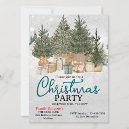 Invitación Christmas Party Pine Trees