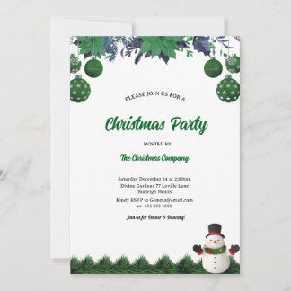 Invitación Christmas Party Santa Claus Modern in Green Invita