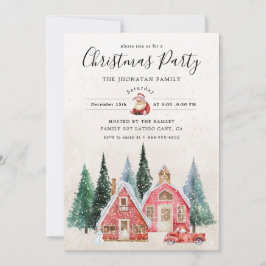 Invitación Christmas Party Winter Botanical