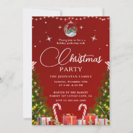 Invitación Christmas Party Winter Botanical