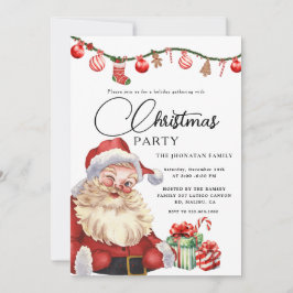 Invitación Christmas Party Winter Botanical