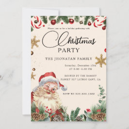 Invitación Christmas Party Winter Botanical