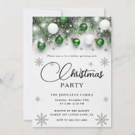 Invitación Christmas Party Winter Botanical