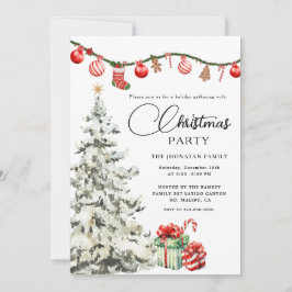 Invitación Christmas Party Winter Botanical
