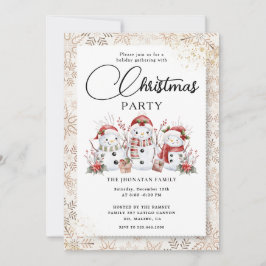 Invitación Christmas Party Winter Botanical