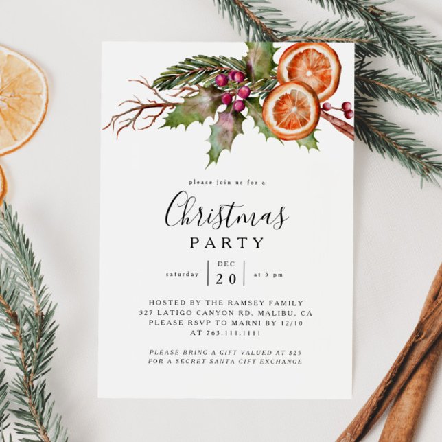 Invitación Christmas Party Winter Botanical Invitation (Subido por el creador)