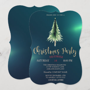 Invitación Christmas Pine Tree,Chic Green Christmas Company