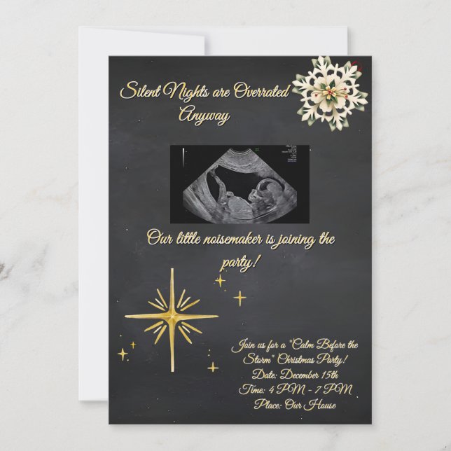 Invitación Christmas Pregnancy Chalkboard Invitation  (Anverso)
