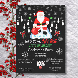 Invitación Christmas Santa's Bowling Party 