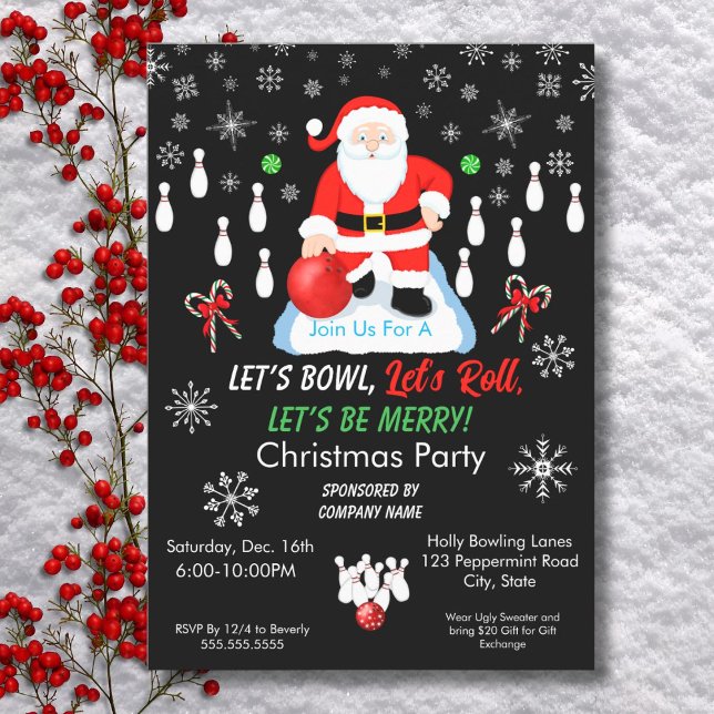 Invitación Christmas Santa's Bowling Party  (Subido por el creador)