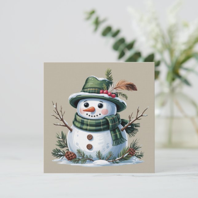 Invitación Christmas Snowman Winter Season Holiday (Anverso de pie)