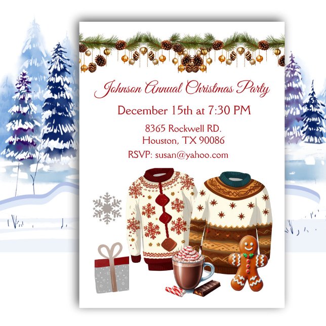 Invitación  Christmas Sweater Annual Party Invitation (Subido por el creador)