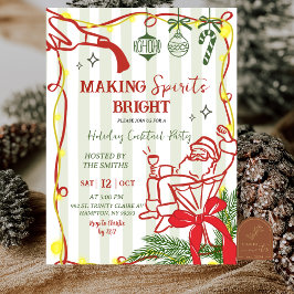 Invitación Christmas Tea Party Scribble Hand Drawn Invitation