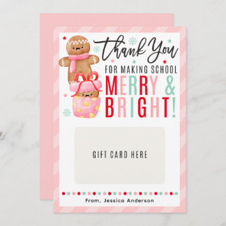 Invitación Christmas Teacher Appreciation Gift Card Holder