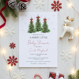 Invitación Christmas Themed Baby Shower Invitation
