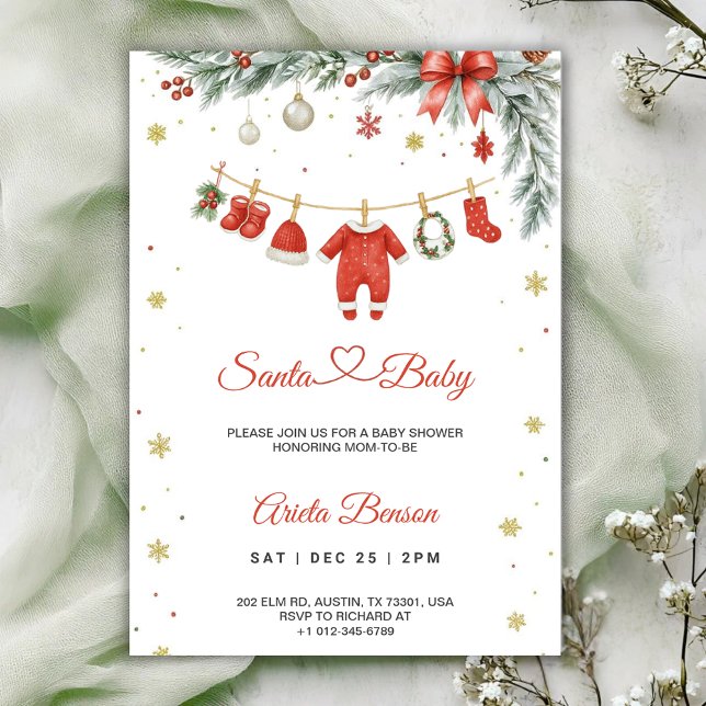 Invitación Christmas themed baby shower invitation (Subido por el creador)