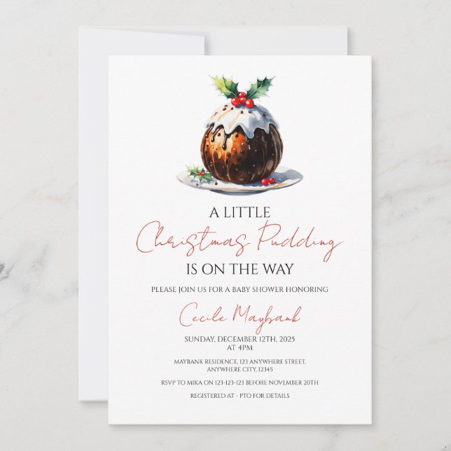 Invitación Christmas Themed Baby Shower Invitation (Anverso)