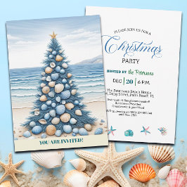 Invitación Christmas Tree Beach Christmas Party 