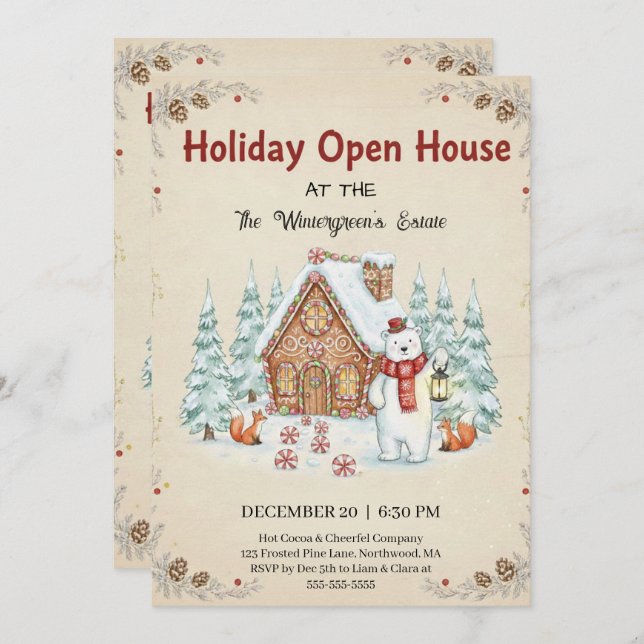 Invitación Christmas Tree Snowman Christmas Party Invitation (Anverso / Reverso)