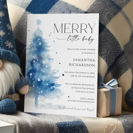 Invitación Christmas Winter Merry Little Baby Boy Shower
