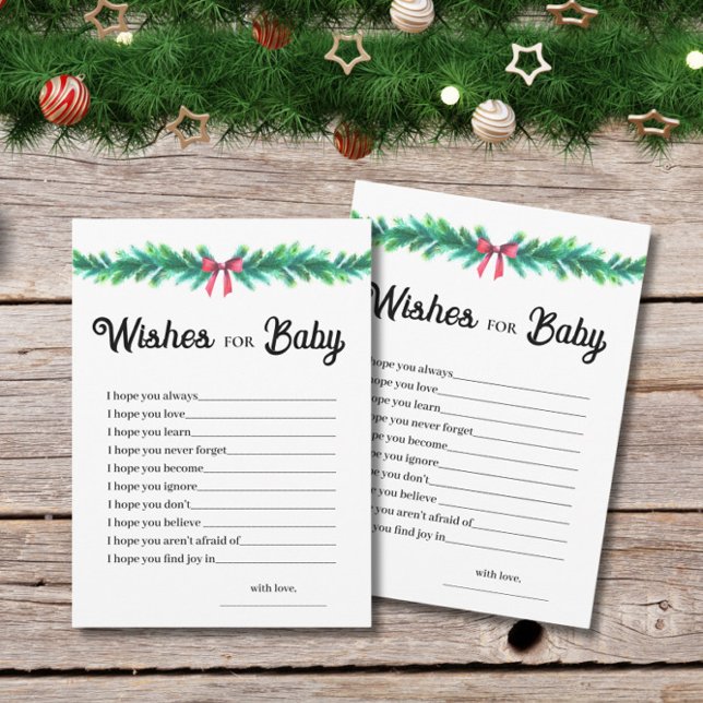 Invitación Christmas Wishes for Baby Shower Game Card  (Subido por el creador)